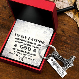 Viking Thor Keychain - Viking - To My Fathor - I Love You To Valhalla & Back - Augkbv18004 - Gifts Holder