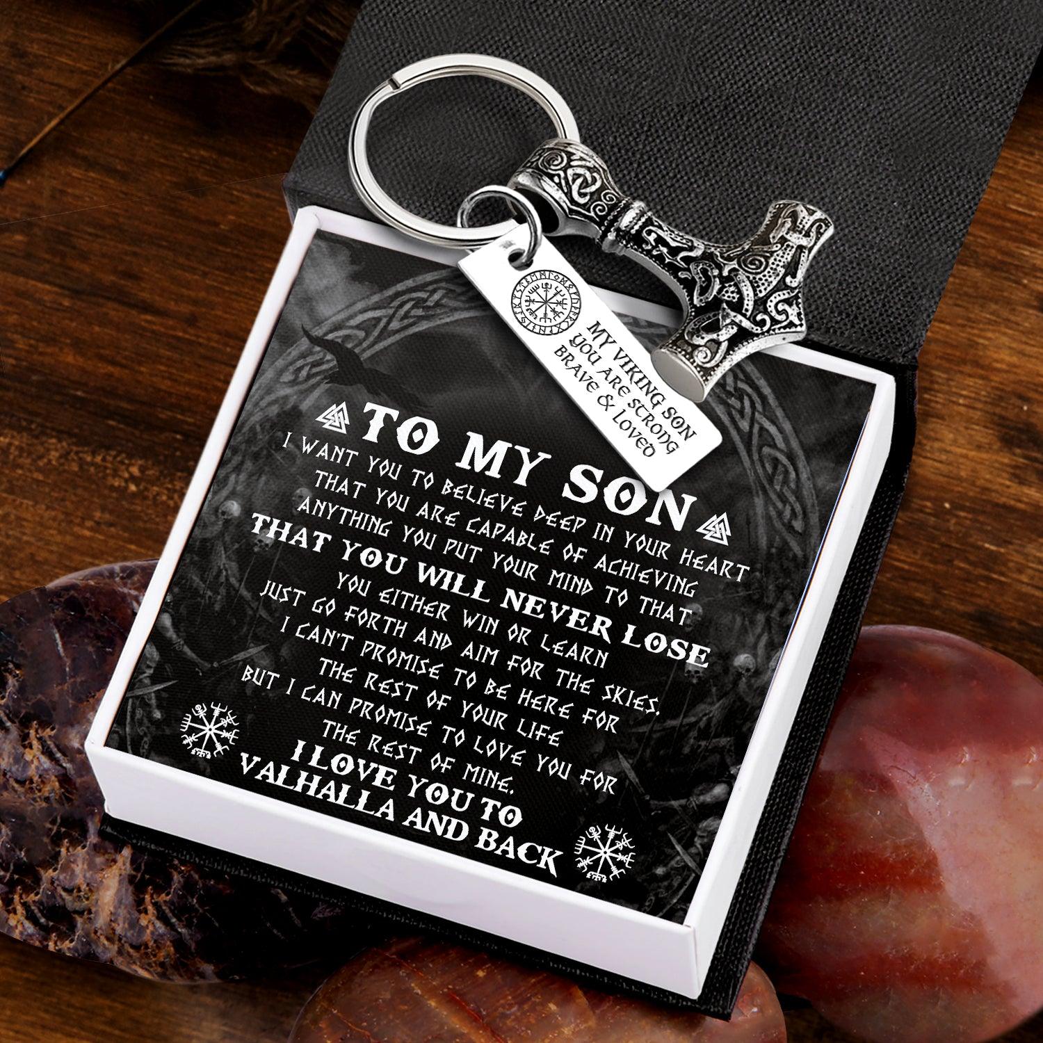 Viking Thor Keychain - Viking - To My Son - You Will Never Lose - Augkbv16004 - Gifts Holder