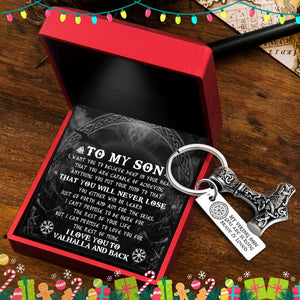 Viking Thor Keychain - Viking - To My Son - You Will Never Lose - Augkbv16004 - Gifts Holder