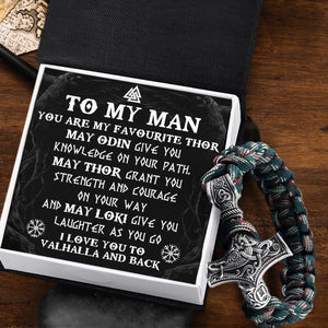 Viking Thor's Hammer Bracelet - Viking - To My Man - I Love You To Valhalla And Back - Augbo26001 - Gifts Holder