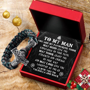 Viking Thor's Hammer Bracelet - Viking - To My Man - I Love You To Valhalla And Back - Augbo26001 - Gifts Holder