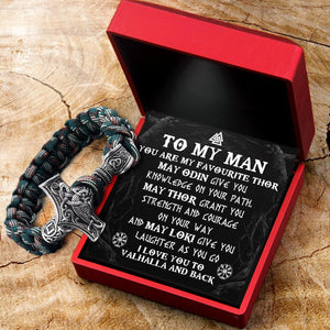 Viking Thor's Hammer Bracelet - Viking - To My Man - I Love You To Valhalla And Back - Augbo26001 - Gifts Holder