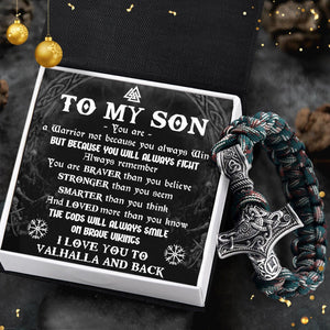 Viking Thor's Hammer Bracelet - Viking - To My Son - The Gods Will Always Smile On Brave Vikings - Augbo16001 - Gifts Holder