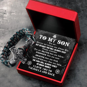 Viking Thor's Hammer Bracelet - Viking - To My Son - The Gods Will Always Smile On Brave Vikings - Augbo16001 - Gifts Holder