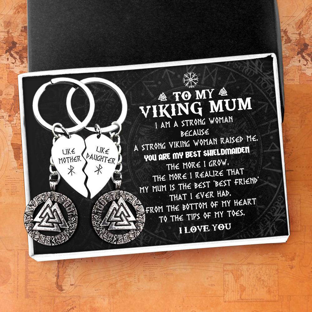 Viking Valknut Couple Keychains - Viking - To My Viking Mum - I Love You - Augkdk19002 - Gifts Holder