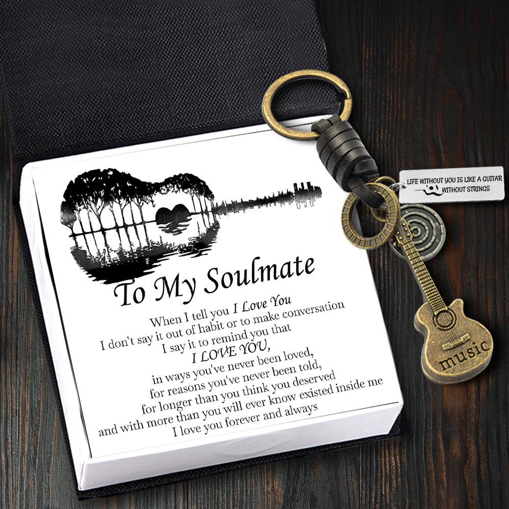 Vintage Guitar Keychain - To My Soulmate - Life Without You Is Like A Guitar Without Strings - Augkbk13004 - Gifts Holder