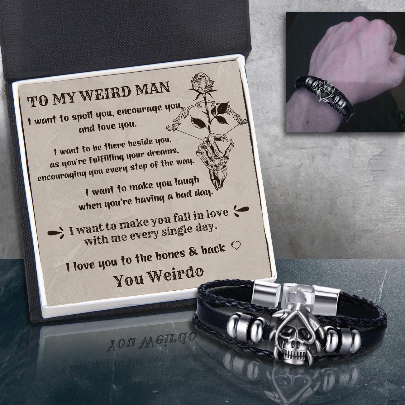 Vintage Skull Bracelet - Skull - My Man - I Love You To the Bones & Back - Augbab26005 - Gifts Holder