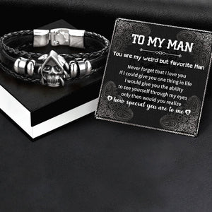 Vintage Skull Bracelet - To My Man - You Are My Weird But Favorite Man - Augbab26001 - Gifts Holder