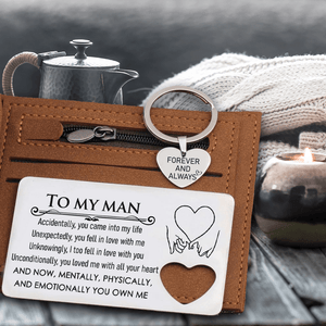 Wallet Card Insert And Heart Keychain Set - Family - To My Man - You Loved Me With All Your Heart - Augcb26003 - Gifts Holder