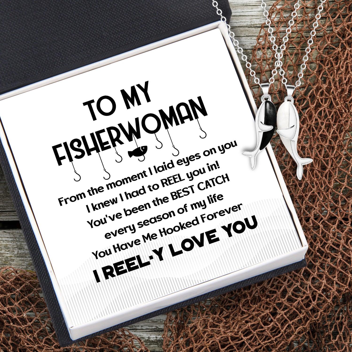Whale Hug Couple Necklace - Fishing - To My Fisherwoman - I Reel-y Love You - Augngd13001 - Gifts Holder