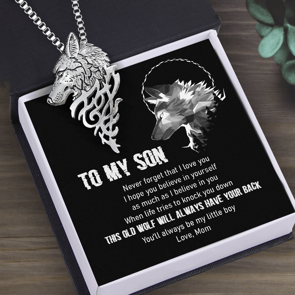 Wolf Necklace - Wolf - To My Son - You'll Always Be My Little Boy - Augnde16001 - Gifts Holder