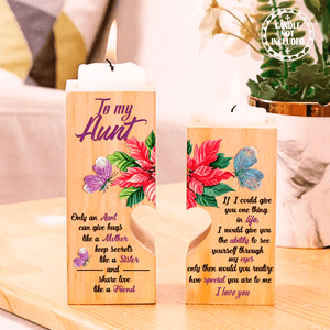 Wooden Heart Candle Holder - Family - To My Aunt - How Special You Are To Me - Aughb30001 - Gifts Holder